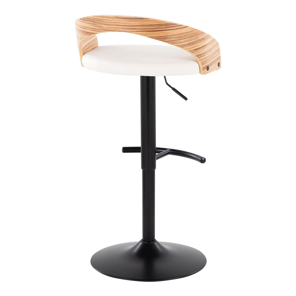 Adjustable Swivel Barstool Set with T Footrest - White or Black