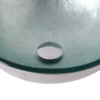 Tempered Glass Vessel Sink with Pop-Up Drain - White, Pearl Silver, Dark Brown, Dark Gray