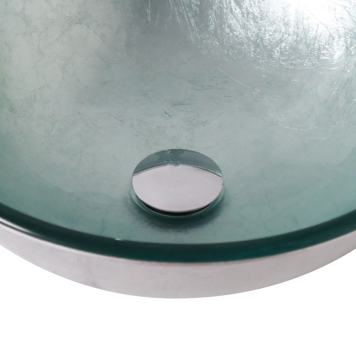 Tempered Glass Vessel Sink with Pop-Up Drain - White, Pearl Silver, Dark Brown, Dark Gray