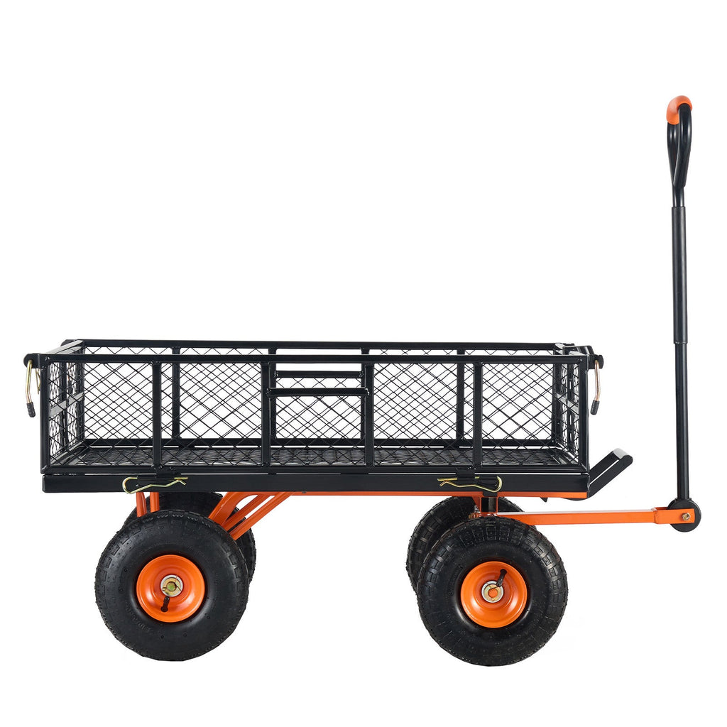 Metal Garden Dump Cart with Convertible Handle - Iron