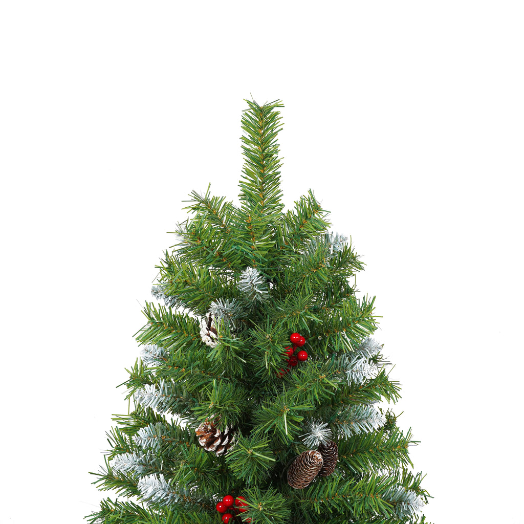 Pre-Lit Artificial Christmas Tree 3-Piece Set with LED Lights - Green