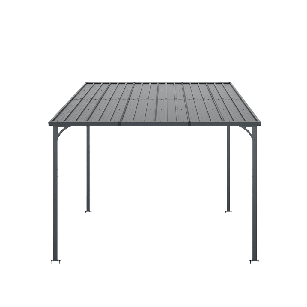 10' x 10' Outdoor Hardtop Pergola Gazebo with Galvanized Steel - Gray