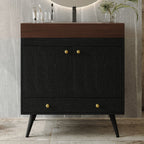 Contemporary Free-standing Bathroom Vanity with Faux Marble Top & Ceramic Sink