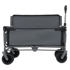 3-in-1 Convertible Folding Wagon Cart with Bench Seat & Storage - Gray