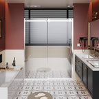 Frameless Shower Door Single Sliding with Adjustable Zinc Roller Rail - Chrome