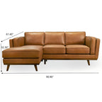 Light Brown Sectional Sofa with Removable Cushions - Left or Right Arm Facing