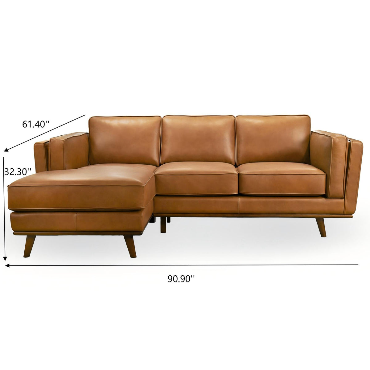 Light Brown Sectional Sofa with Removable Cushions - Left or Right Arm Facing