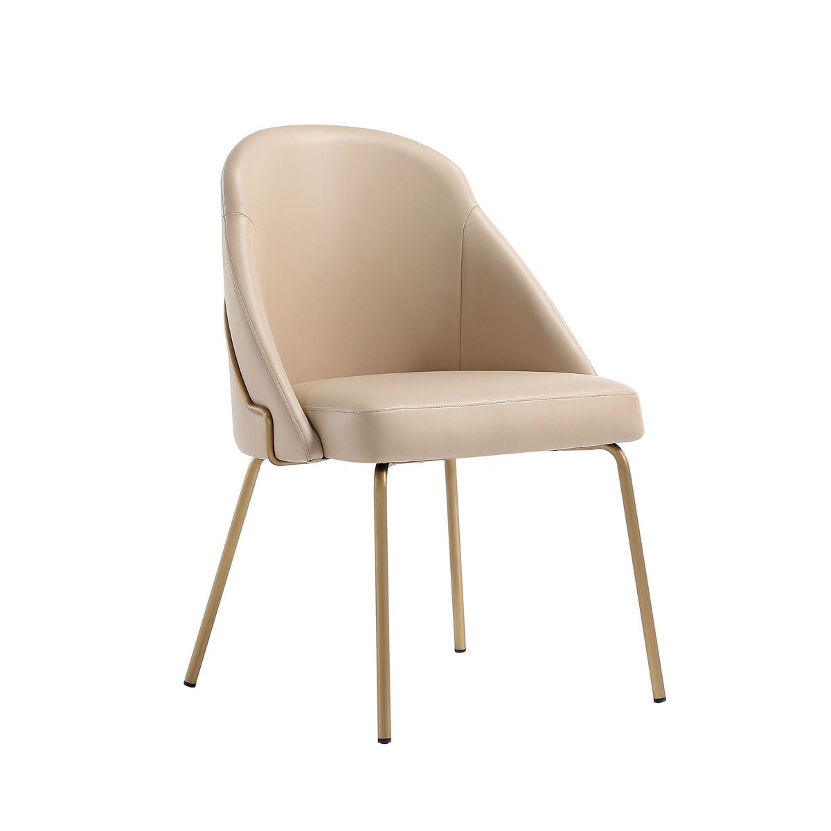 Upholstered Dining Chair with High-Density Foam - Beige, Gray, or White