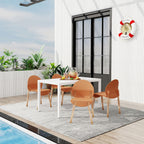4 Piece Outdoor Set with Ergonomic Polypropylene Chairs - Orange, Red, Blue