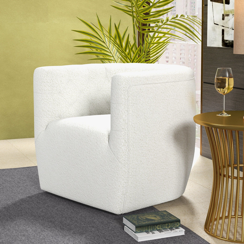 Ergonomic Design Swivel Chair with Tufted Accent - Multiple Colors