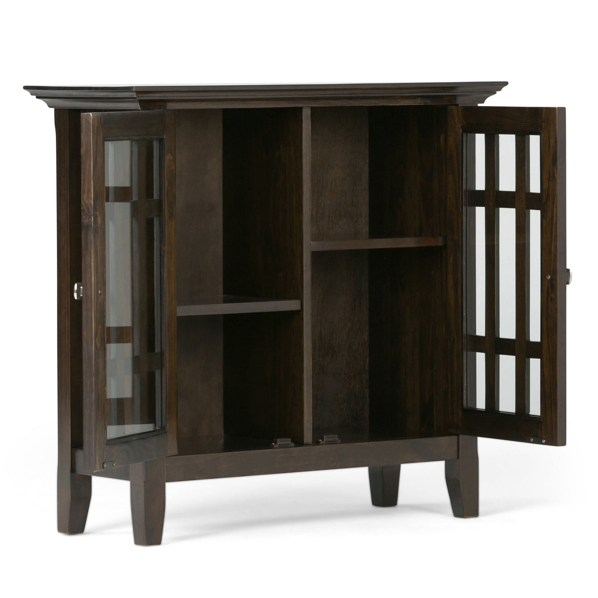 Storage Media Cabinet with Adjustable Shelves - Dark Brown, Light Brown, Dark Gray