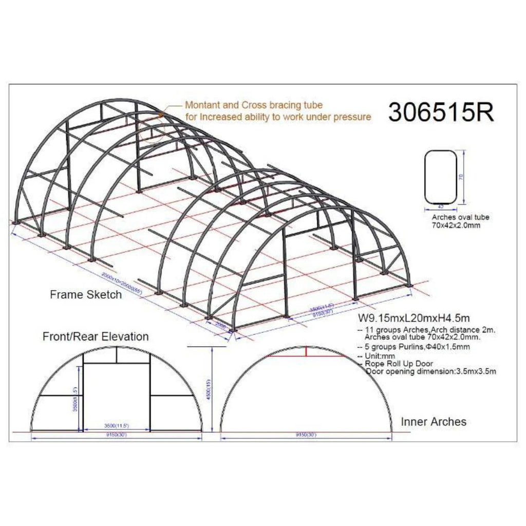 Single Truss Arch Storage PE Shelter - White
