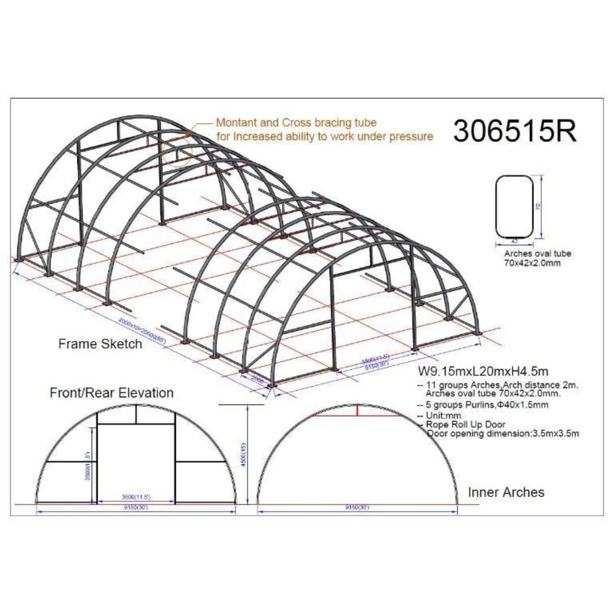 Single Truss Arch Storage PE Shelter - White