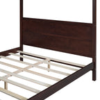 Canopy Platform Bed with Headboard and Footboard, Slat Support Leg - Queen