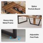 Conference Table for 8–10 People with Cable Management - Brown / Black