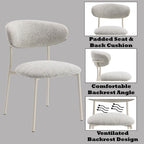 Fabric Side Chair Set with Padded Seat - Light Gray