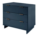 Solid Wood 3 Drawer Dresser with Ribbed Fronts - Multiple Colors