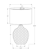 Contemporary Resin Table Lamp with Black Linen Shade - Brown