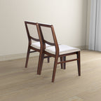 Beige Linen Dining Chair Set of 2 with Padded Seat - Skylar