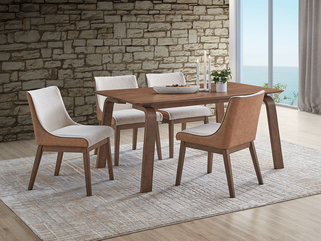 Walnut 5 Piece Dining Room Set with Side Chairs - Ginny Collection