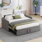 Upholstered Daybed With Pop Up Trundle Sofa Bed - Space Saving, Durable Frame - Gray or Pink