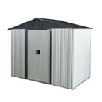 8ft x 4ft Outdoor Metal Storage Shed with Sliding Door - Metal