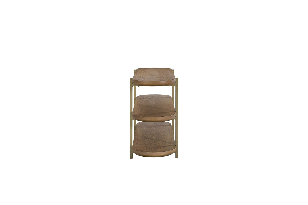 Light Brown Console Table with Open Storage Shelf - 60"