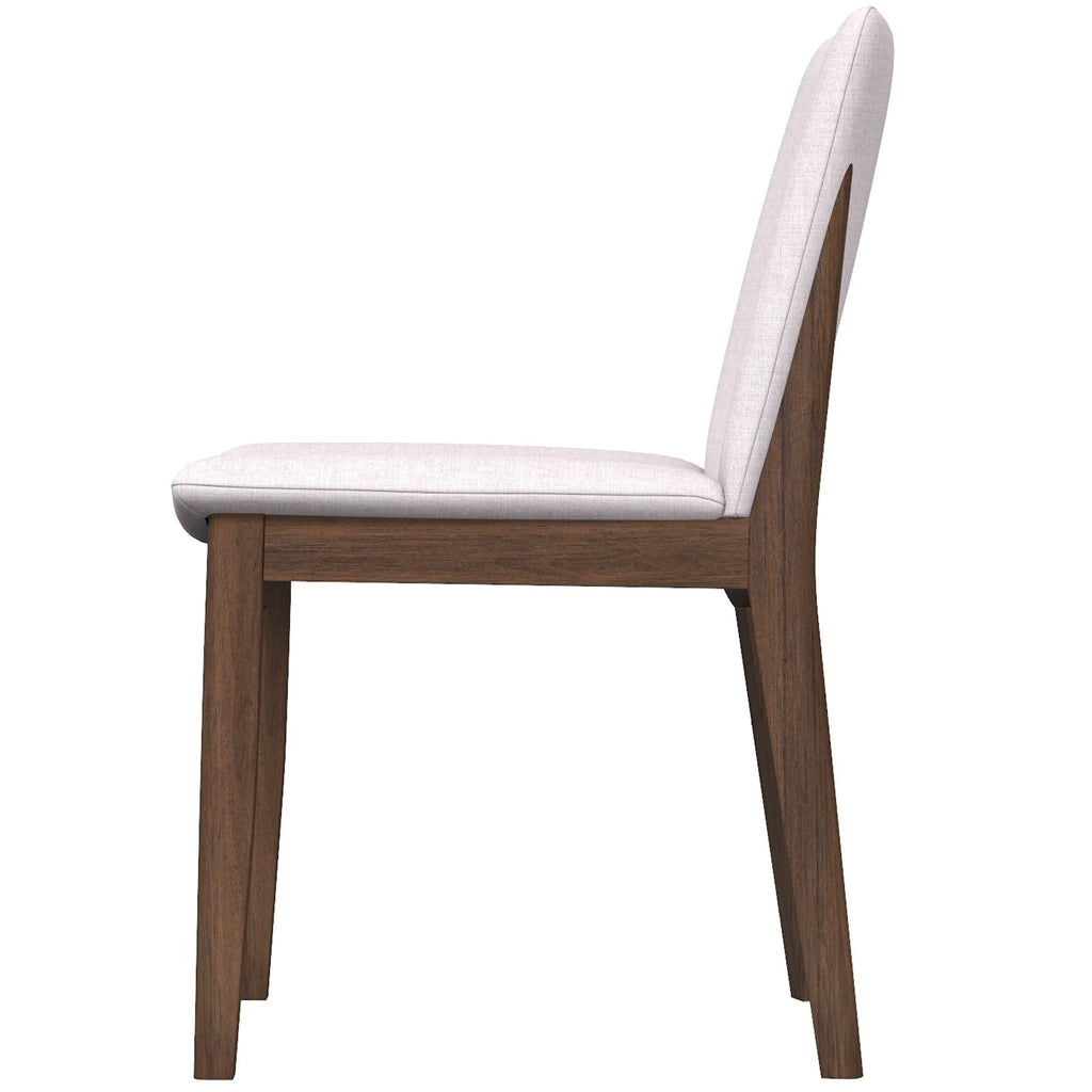 Mid-Century Modern Solid Wood Dining Chair Set with Fabric Upholstery - Multiple Colors