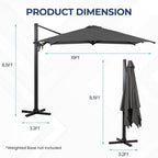Rectangular Patio Umbrella with Crank Tilt - UV-Resistant Canopy