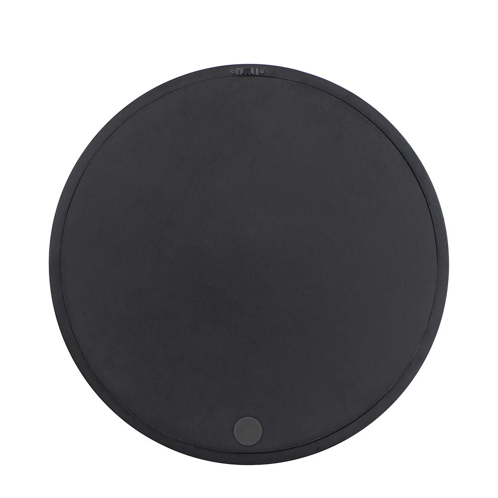 Circle Wall Mirror with Wooden Frame - Black, Light Brown, Dark Brown