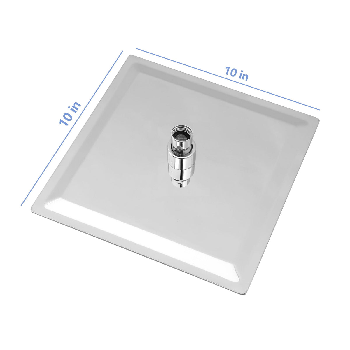 10" Square Rainfall Shower Head with 360° Adjustability – Multiple Colors