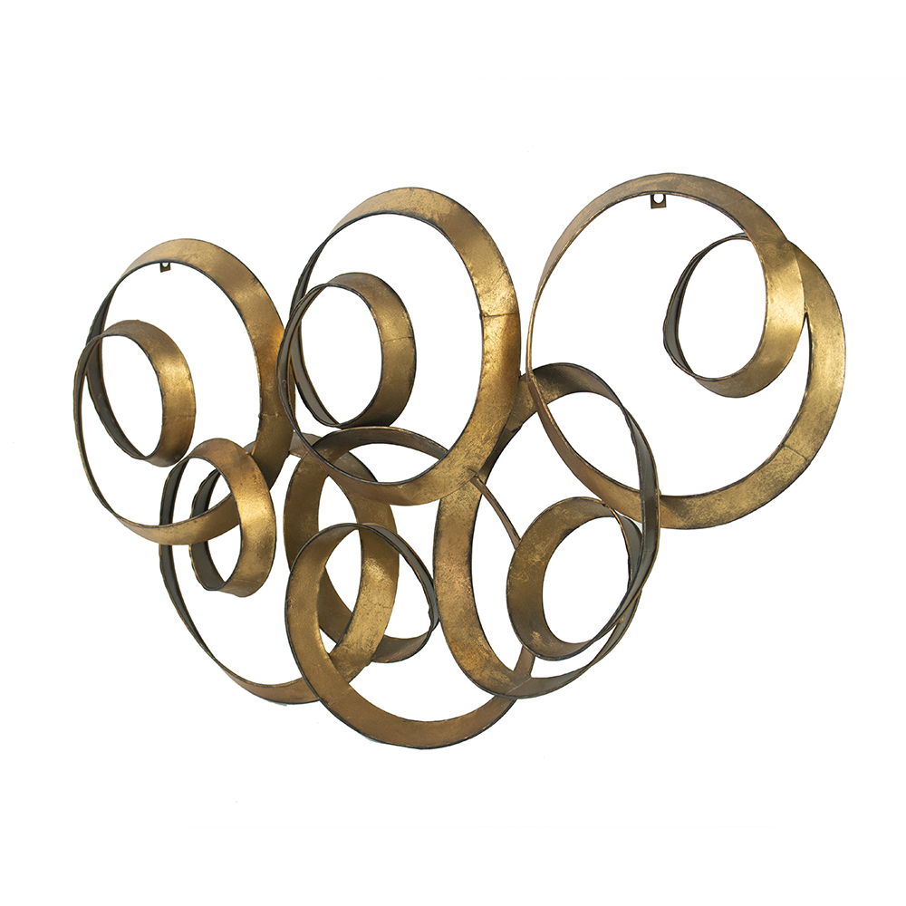 Gold SerethaLeaf Wall Decor with Elegant Leaf Motif - 38.4" W x 21.8" D
