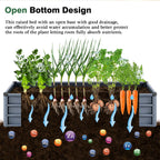 Large Galvanized Steel Garden Bed with Open-Bottom Drainage - Dark Gray