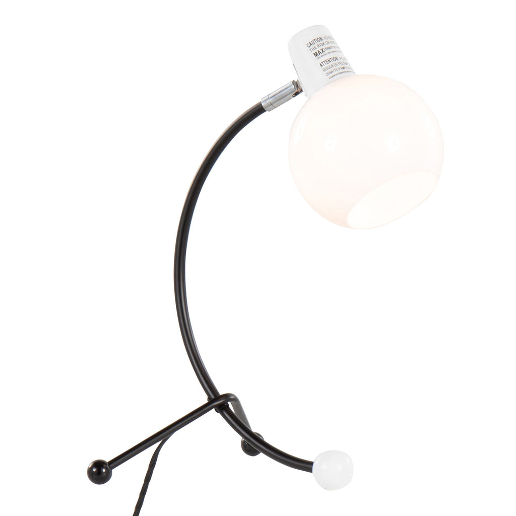 Black and White Contemporary Task Lamp with Adjustable Neck