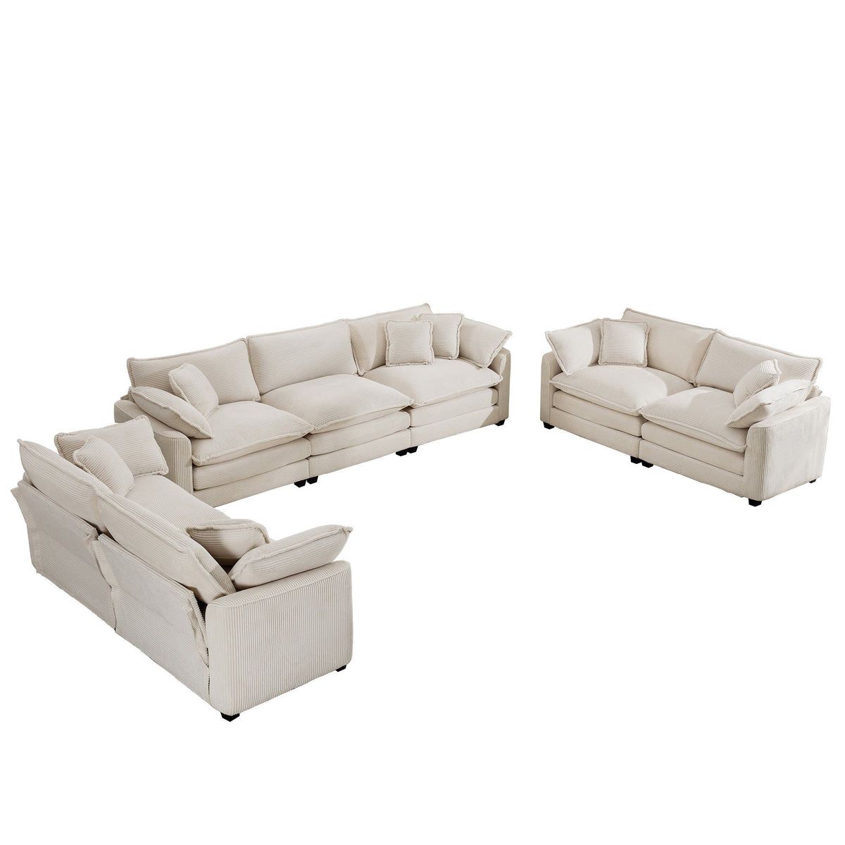 Oversized Deep-Seat Fabric Sofa & Chair Sets