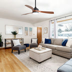 Ceiling Fan with Reversible DC Motor and Remote Control - White or Dark Brown
