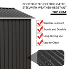 Metal Outdoor Storage Shed with Hinge Door - Grey