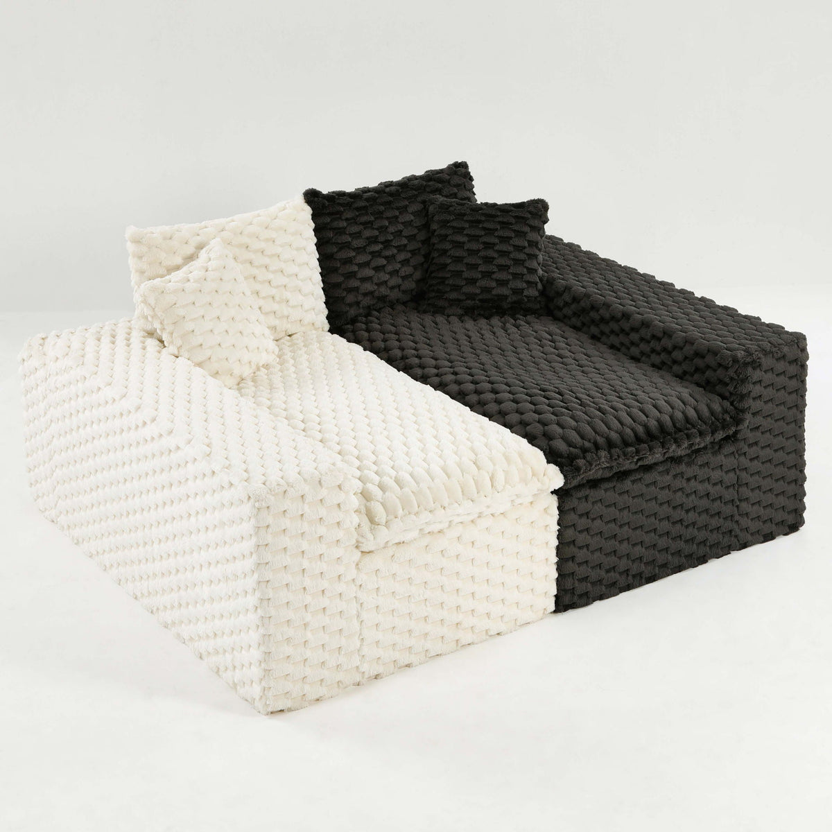 Luxury Multifunctional Sofa for Living Room with Adjustable Layout - Black, Dark Green, White, Pink