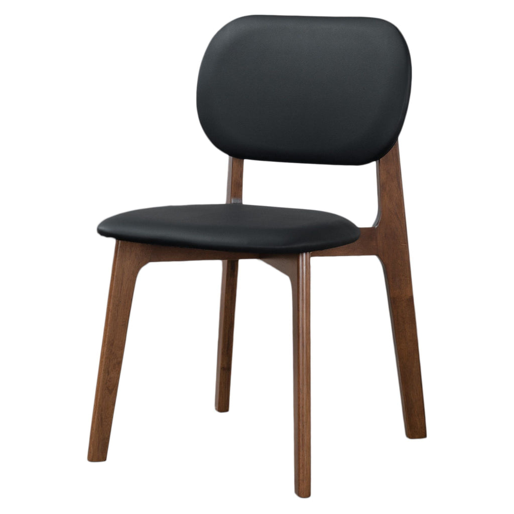 Kelsey Stylish Dining Chair Set of 2 with Solid Wood Construction - Black or Light Brown