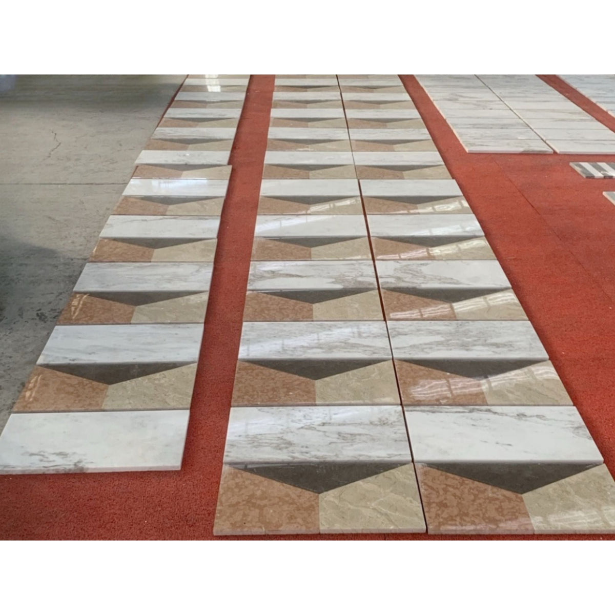 Polished Marble Decorative Tiles with Artistic Variety - White / Multi