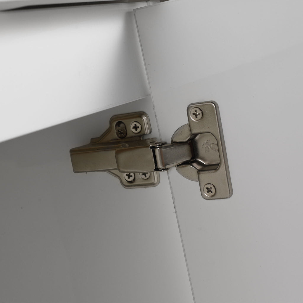 Modern Bathroom Vanity with Side Storage - Light Brown or White