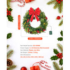 24-Inch Pre-Lit Artificial Christmas Wreath with Timer - Warm White LEDs