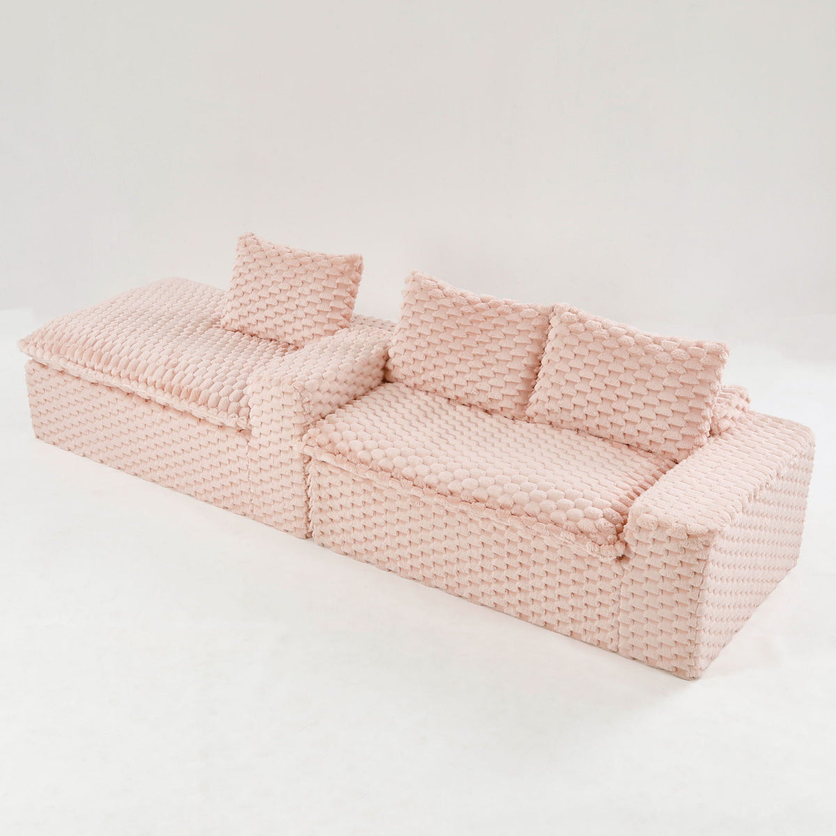 Convertible Modular Sectional Sofa with Twin Seat and Chaise - Multiple Colors