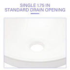 Modern Ceramic Circular Vessel Bathroom Sink with Stain Resistant Finish - White