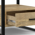 Natural Bedside Table with Drawer and Open Storage - Natural