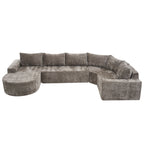 Modular Cloud Sectional Sofa Set with Deep Seating - Choose Beige, Dark Gray, or Dark Brown