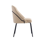 Modern Vegan Upholstered Dining Chair with High-Density Foam - Beige, Gray, or White