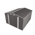 Outdoor Storage Shed with Lockable Doors - Dark Gray