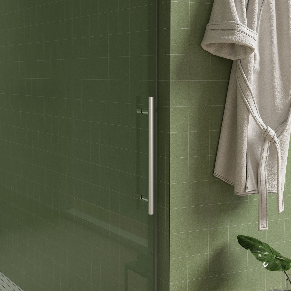 Pearl Silver Sliding Frameless Shower Door with Easy Clean Tempered Glass