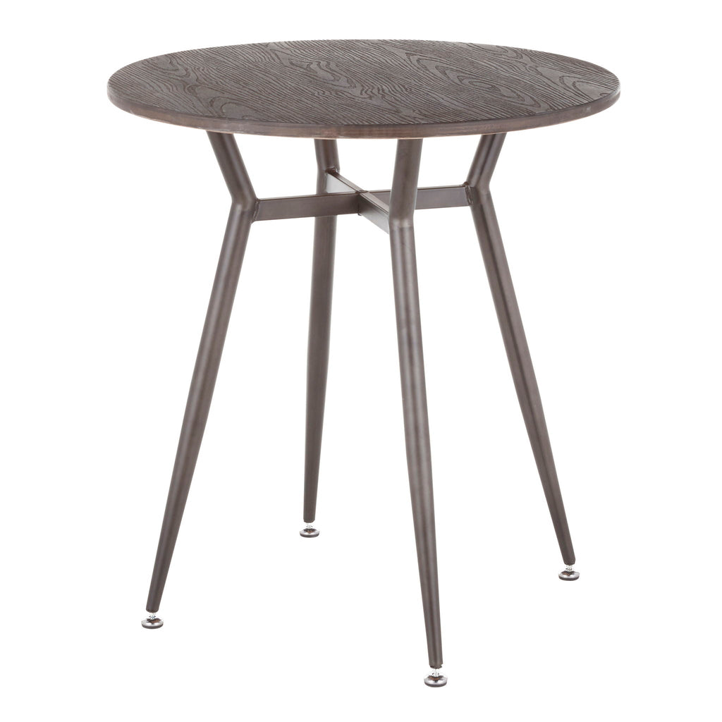 Industrial Round Dinette Table with Durable Metal Legs - White or Dark Brown